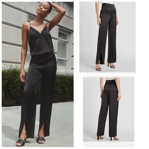 Express Black Express Satin Pants Size 12 (waist-36", rise-9" & inseam-32")